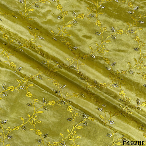 Cut Dana Thread Embroidered Simmer Tissue Fabric-F4928