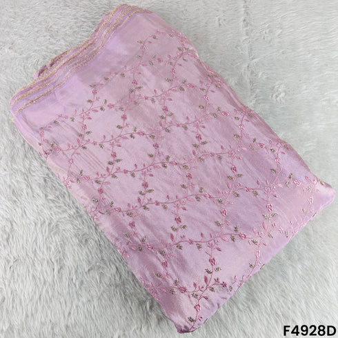 Cut Dana Thread Embroidered Simmer Tissue Fabric-F4928