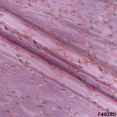 Cut Dana Thread Embroidered Simmer Tissue Fabric-F4928