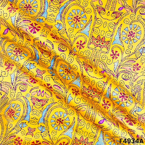 Digital Print Glaze Cotton Fabric-F4934