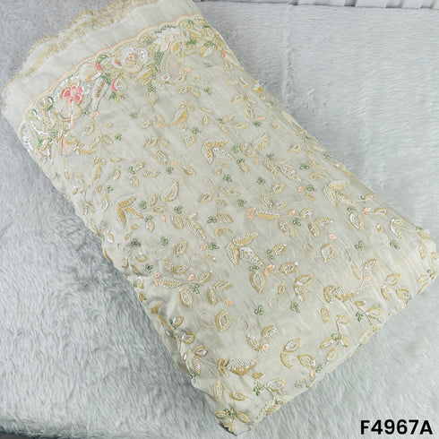 Dyeable Cut Dana Thread Sequins Embroidered Simmer Tissue Fabric-F4967