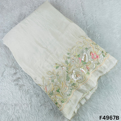 Dyeable Cut Dana Thread Sequins Embroidered Simmer Tissue Fabric-F4967