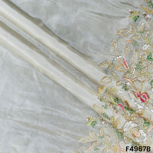 Dyeable Cut Dana Thread Sequins Embroidered Simmer Tissue Fabric-F4967