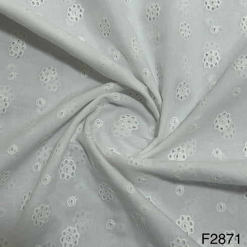 Chikankari Cotton Fabric-F2871