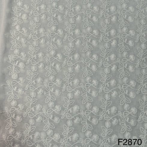 Chikankari Cotton Fabric-F2870