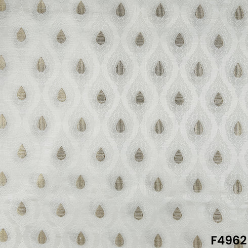 Self Jaquard Zari Work Pure Silk Fabric-F4962