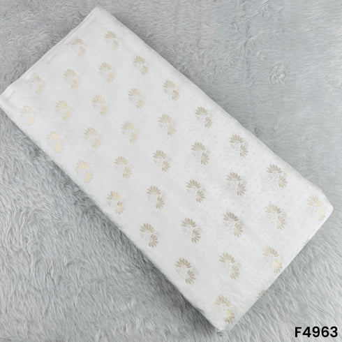 Self Jaquard Zari Work Pure Silk Fabric-F4963