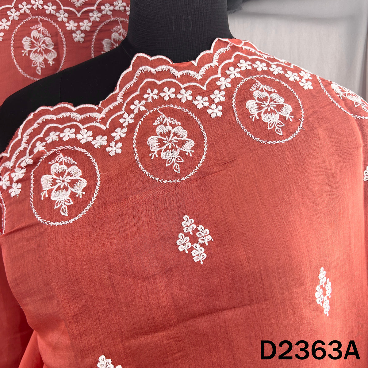 Thread Sequins Work Muslin Silk Dupatta - D2363