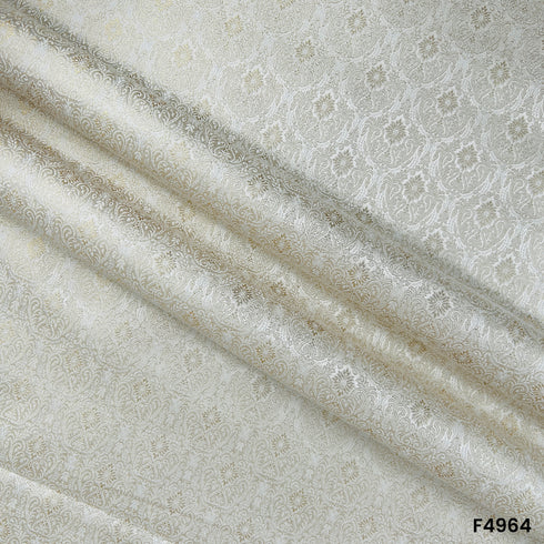 Dyeable Self Jaquard Pure Brocade Fabric-F4964