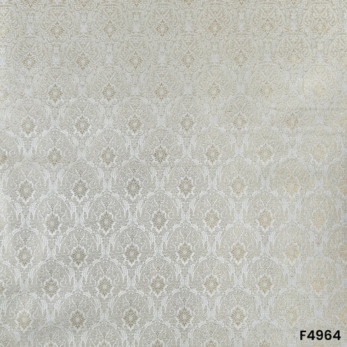 Dyeable Self Jaquard Pure Brocade Fabric-F4964