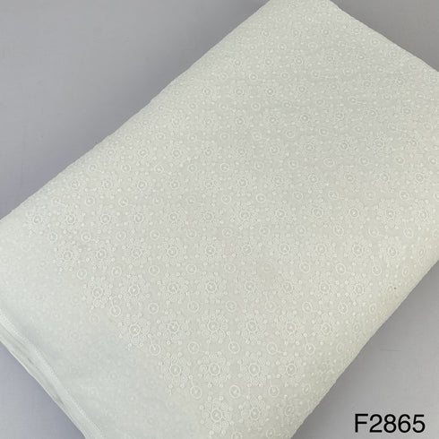 Chikankari Cotton Fabric-F2865