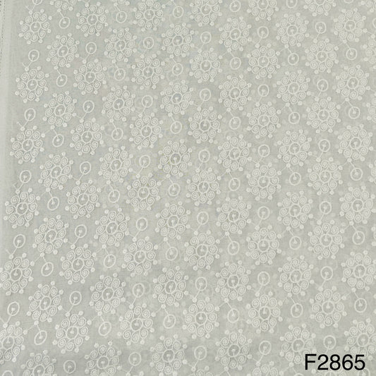 Chikankari Cotton Fabric-F2865