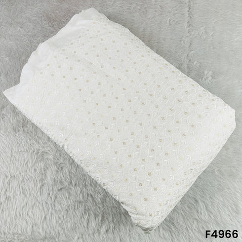 Dyeable Thread Sequins Embroidered Dola Silk Fabric-F4966