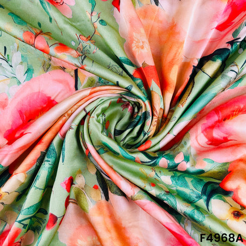 Digital Print Satin Silk Fabric-F4968