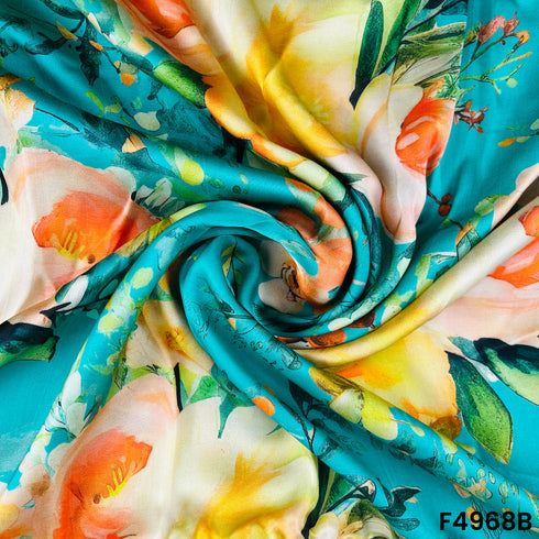 Digital Print Satin Silk Fabric-F4968
