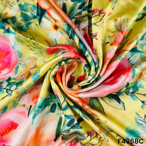 Digital Print Satin Silk Fabric-F4968