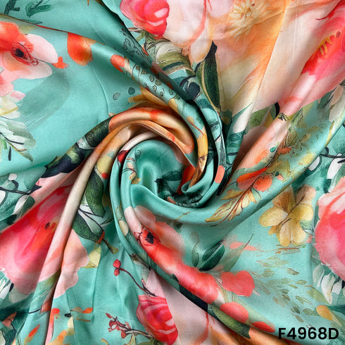 Digital Print Satin Silk Fabric-F4968