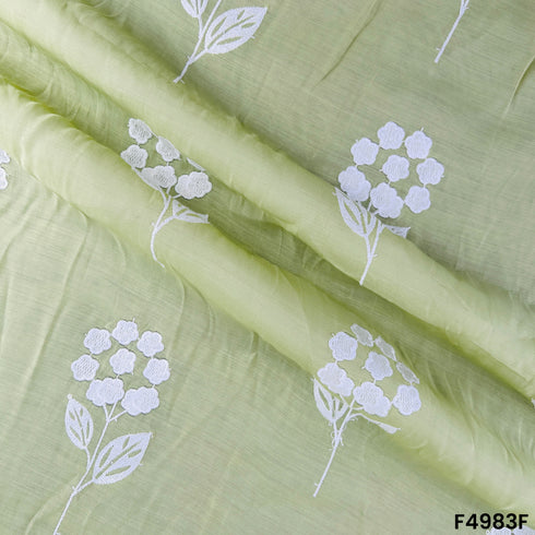 Thread Sequins Embroidered Muslin Cotton Fabric-F4983