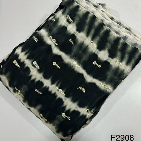 Tie-Dye Mirror Sequins Work Crepe Fabric-F2908