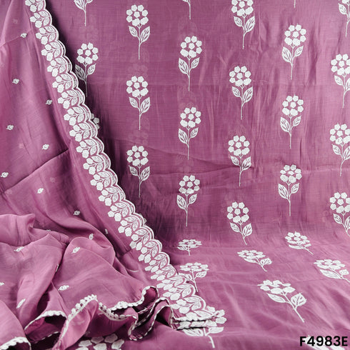 Thread Sequins Embroidered Muslin Cotton Fabric-F4983