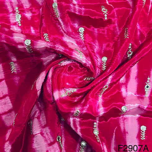 Tie-Dye Mirror Sequins Work Crepe Fabric-F2907