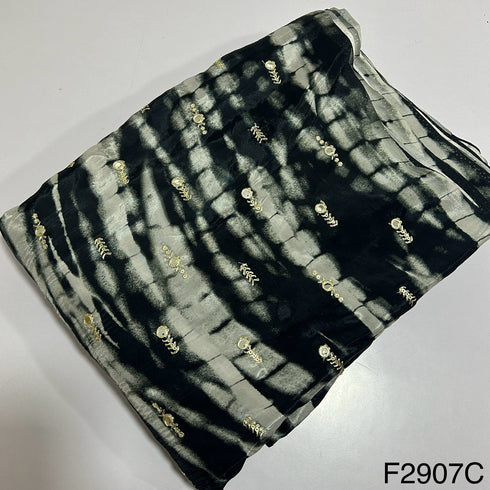 Tie-Dye Mirror Sequins Work Crepe Fabric-F2907