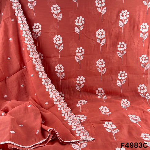 Thread Sequins Embroidered Muslin Cotton Fabric-F4983