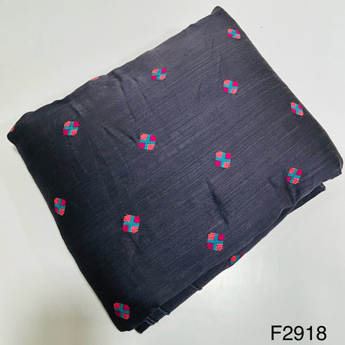 Cotton Silk Thread Embroidered Cotton Silk Fabric-F2918
