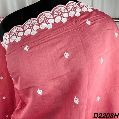 Thread Sequins Embroidered Muslin Silk Dupatta-D2208