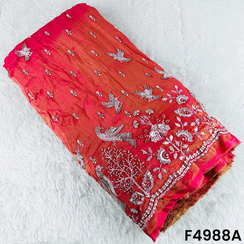 Dyeable Cut Dana Thread work Shimmer Tissue Fabric-F4988