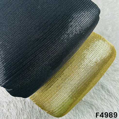 Zari Sequins Embroidered Geporgette Fabric-F4989