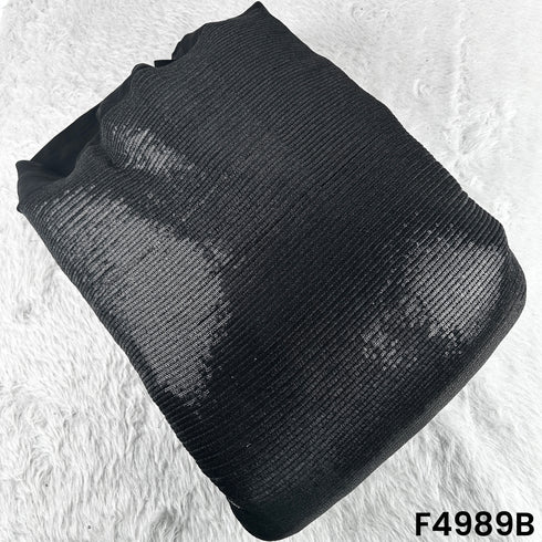 Zari Sequins Embroidered Geporgette Fabric-F4989