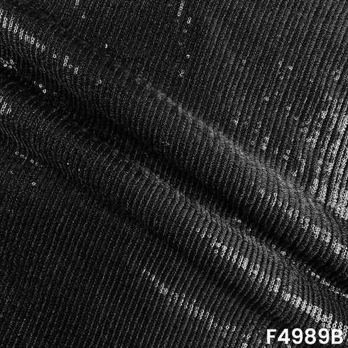 Zari Sequins Embroidered Geporgette Fabric-F4989