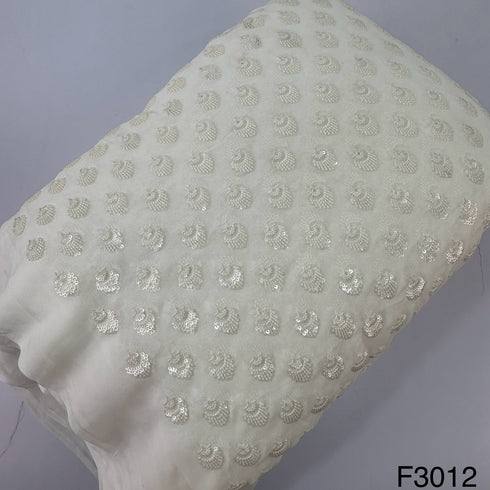 Dyeable Thread Sequins Embroidered Georgette FABRIC-F3012