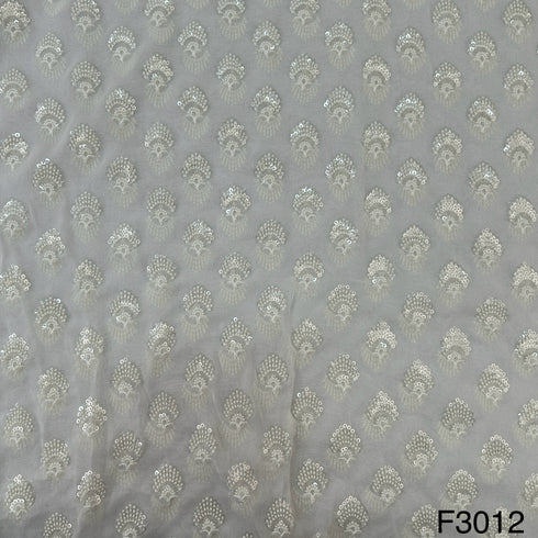 Dyeable Thread Sequins Embroidered Georgette FABRIC-F3012