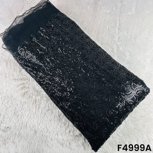 Cut Dana Sequins Embroidered Net Fabric-F4999