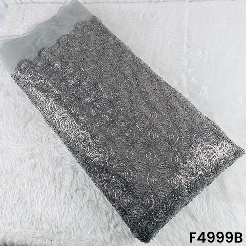 Cut Dana Sequins Embroidered Net Fabric-F4999