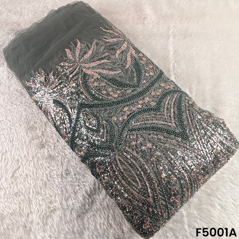Cut Dana Sequins Embroidered Net Fabric-F5001