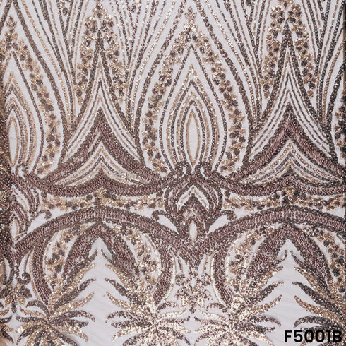 Cut Dana Sequins Embroidered Net Fabric-F5001