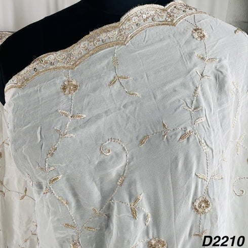 Dyeable Zari Sequins Embroidered Georgette Dupatta-D2210