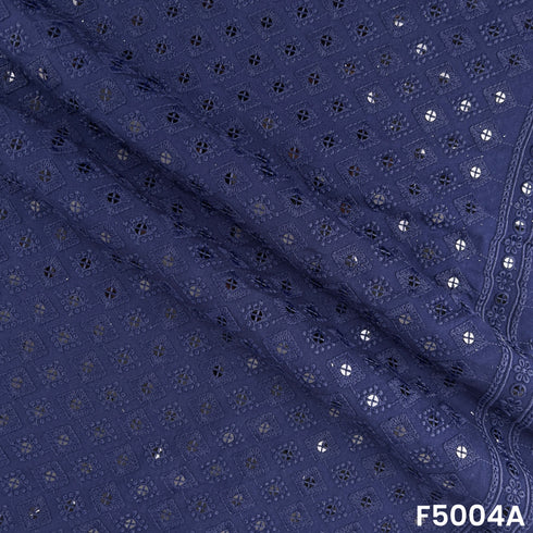 Thread Sequins Embroidered Rayon Cotton Fabric-F5004