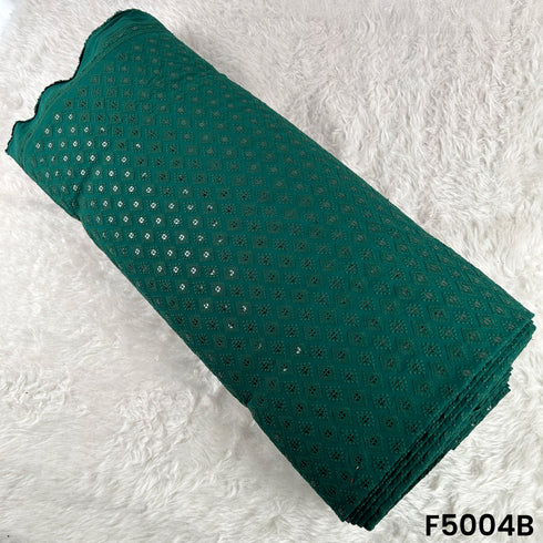 Thread Sequins Embroidered Rayon Cotton Fabric-F5004