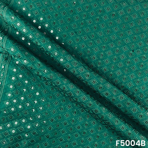 Thread Sequins Embroidered Rayon Cotton Fabric-F5004