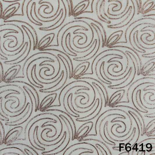 Dyeable Gota Patti Work Kora Cotton Fabric - F6419