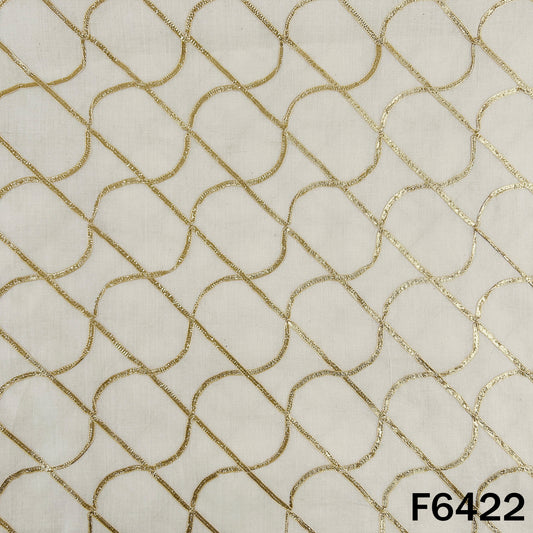 Dyeable Gota Patti Work Kora Cotton Fabric - F6422