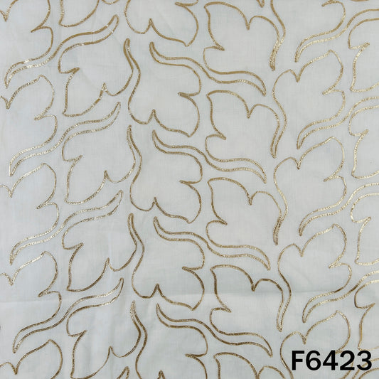 Dyeable Gota Patti Work Kora Cotton Fabric - F6423