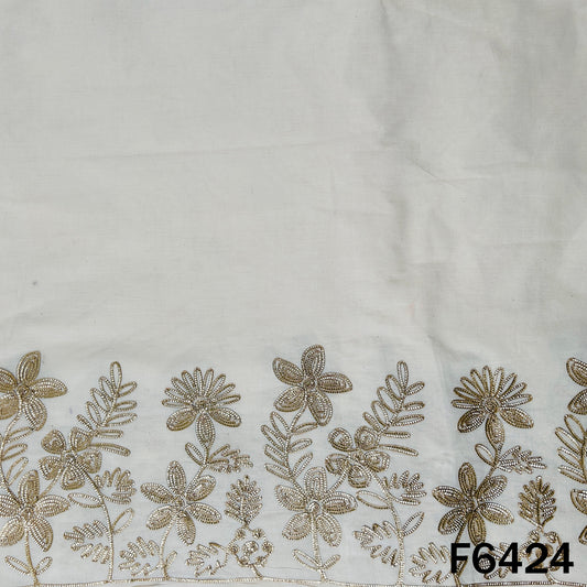 Dyeable Gota Patti Work Kora Cotton Fabric - F6424