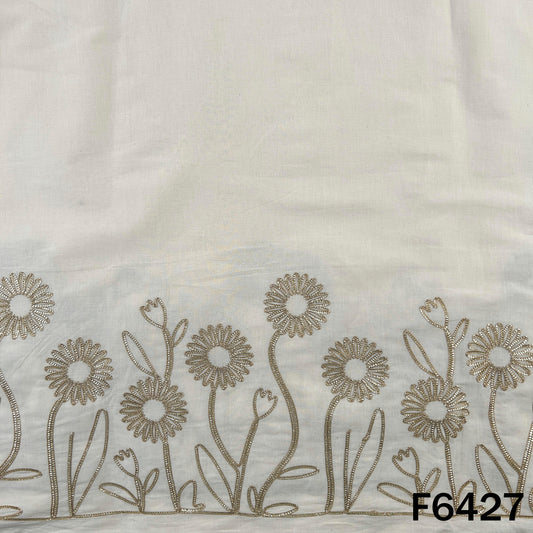 Dyeable Gota Patti Work Kora Cotton Fabric - F6427