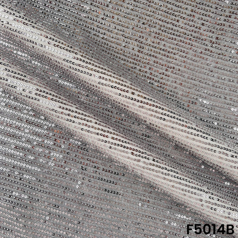 Sequins Embroidered Lycra Net Fabric-F5014