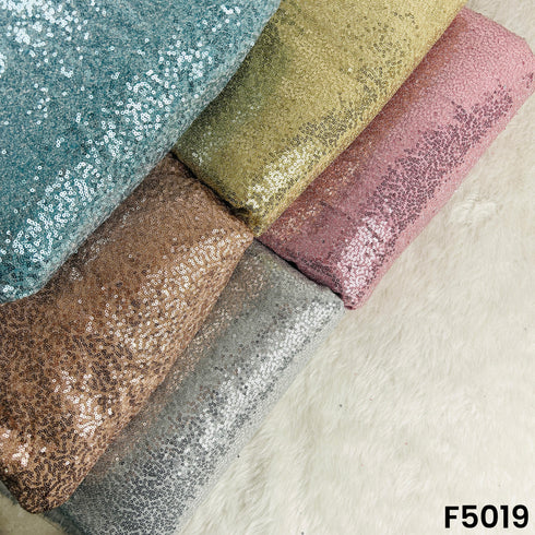 Sequins Embroidered Simmer Lycra Fabric-F5019